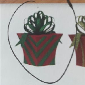 Raz Christmas Flocked Present Ornament red green